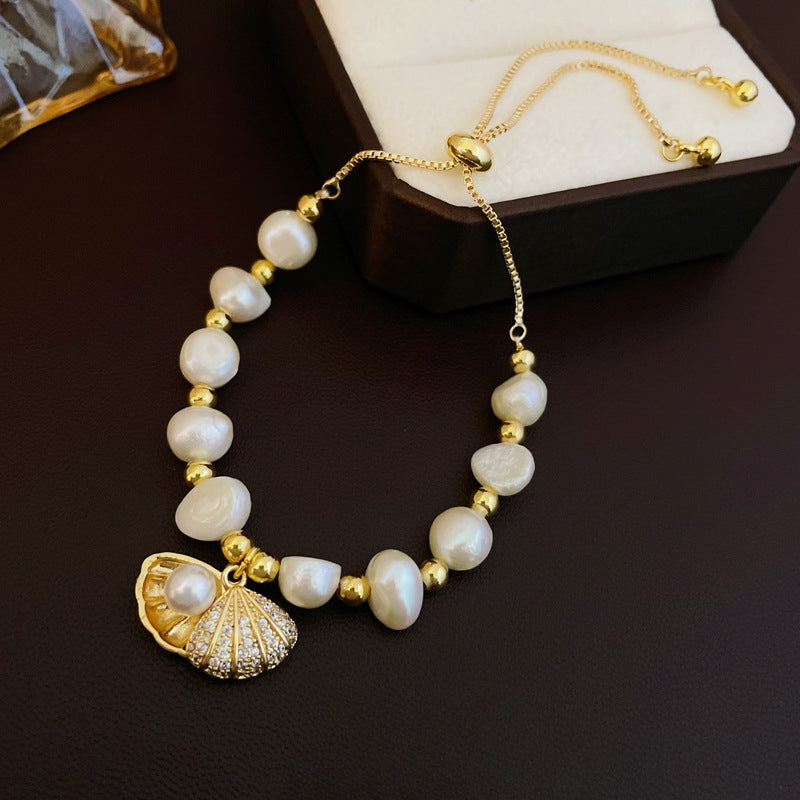Wholesale Freshwater Pearl Shell Tassel Bracelet